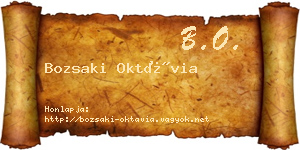 Bozsaki Oktávia névjegykártya